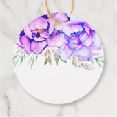 Paarse waterverf bloemen lila bloembruiloft bedankjes labels (Achterkant)
