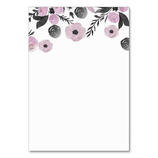 Paarse Waterverf Bloemen Trouwbehuizingskaarten Kaart (Achterkant)