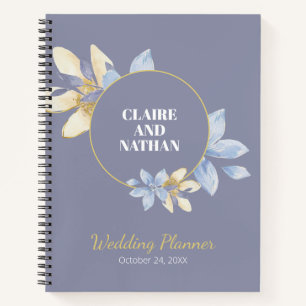 Paarse Waterverf Bloemen Wedding Planner Notitieboek