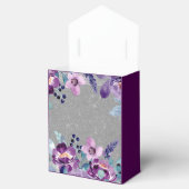 Paarse Waterverf Bloemen & Zilveren Glitter Bruilo Bedankdoosjes (Geopend)