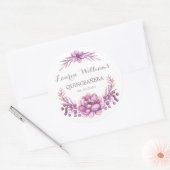 Paarse waterverf bloemenquinceanera Sticker (Envelop)