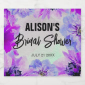 Paarse Waterverf Blossom Vrijgezellenfeest Sparkling Wijnetiket (Enkel label)