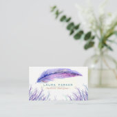 Paarse Waterverf Boho Girly Chic Visitekaartje (Staand voorkant)