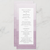 Paarse Waterverf bruiloft Programma (Voorkant / Achterkant)