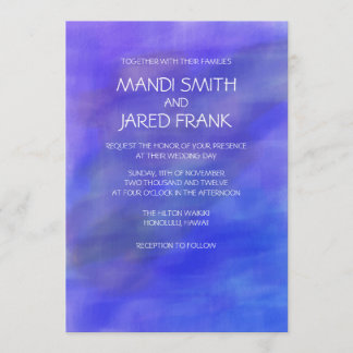 PAARSE WATERVERF BRUILOFT UITNODIGING