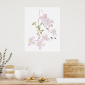 paarse waterverf clematis poster (Keuken)