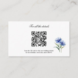 Paarse Waterverf Cornflower Wildflower Wedding Al Informatiekaartje
