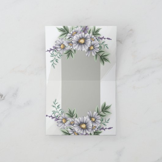 Paarse Waterverf Daisy Hartelijk dank Bedankkaart (Binnen)