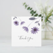 Paarse Waterverf Daisy Stems Bedankkaart (Staand voorkant)