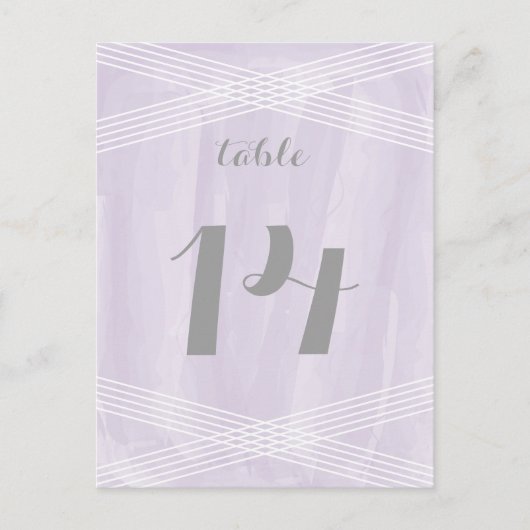 Paarse Waterverf Deco-tabelnummer Briefkaart (Voorkant)