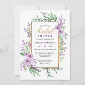 Paarse Waterverf & Elegant Script Vrijgezellenfees Kaart (Voorkant)