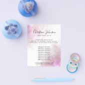 paarse waterverf faux glitter schoonheidssalon flyer (Enkel)