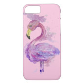 Paarse Waterverf Flamingo Case-Mate iPhone Case (Achterkant)