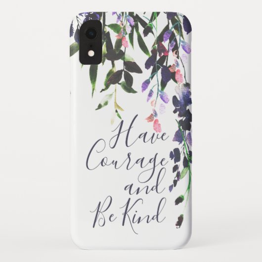 Paarse Waterverf  Floral Drop Quote Case-Mate iPhone Case (Achterkant)