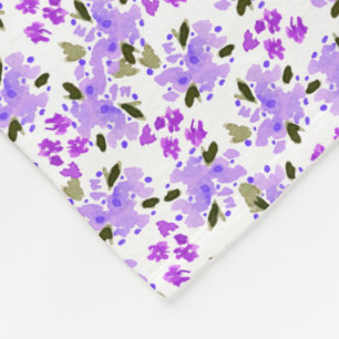 Paarse Waterverf Floral Garden Fleece Blanket