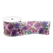 Paarse Waterverf Floral Pattern Lint (Spoel)