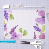  Paarse Waterverf Floral Tissuepapier (Craft)