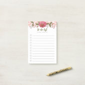 Paarse Waterverf Floral to do list Post-it® Notes (Op bureau)