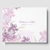 Paarse Waterverf Floral Wedding Guest Book Gastenboek (Voorkant)