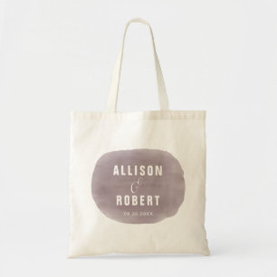 Paarse waterverf huwelijksontvangsttas druiven tote bag