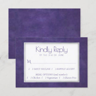 Paarse Waterverf   Keuze uit Royal Violet Lijst Me RSVP Kaartje