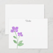 Paarse Waterverf Klozer Kaart Opmerking Kaart Notitiekaartje (Voorkant / Achterkant)