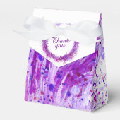Paarse waterverf kunst bedankt cadeaudoos bedankdoosjes (Voorkant Zijde)