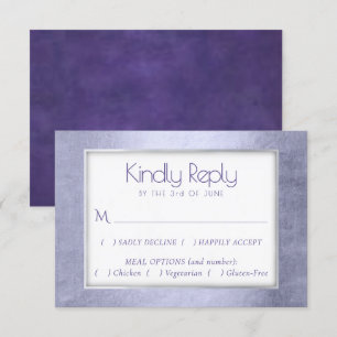 Paarse Waterverf   Lavendel Violet Entree Keuze RSVP Kaartje