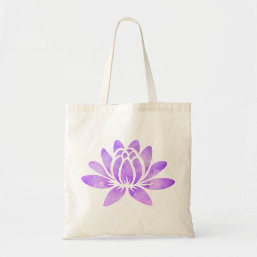 Paarse Waterverf Lotus Flower Modern Girly Tote Bag (Voorkant)