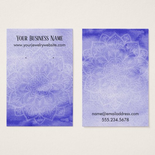 Paarse Waterverf Mandala Veroorzaagde Kaarten Visitekaartjes (Voorkant /achterkant)