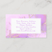 Paarse Waterverf Mode Moderne Afspraak Visitekaartje (Achterkant)