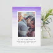 Paarse Waterverf Ombre | De foto bewaart de Datum Save The Date (Staand voorkant)