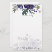 Paarse waterverf op maat briefpapier (Voorkant / Achterkant)