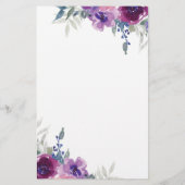 Paarse waterverf op maat briefpapier (Achterkant)