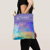  paarse waterverf op maat draagtas (Dichtbij)