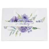 Paarse waterverf op maat groot cadeauzakje (Voorkant)