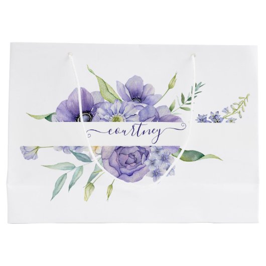 Paarse waterverf op maat groot cadeauzakje (Achterkant)