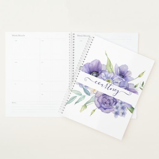 Paarse waterverf op maat planner (Display)