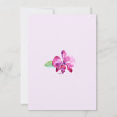 Paarse Waterverf Orchid Floral Wedding Kaart (Achterkant)