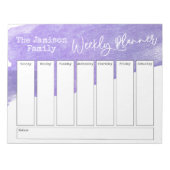 Paarse Waterverf Penseelweekblad Notitieblok (Voorkant)