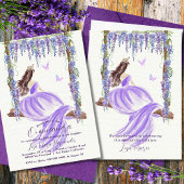 Paarse Waterverf Quinceañera Uitnodiging