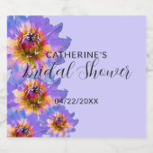 Paarse Waterverf - Romantisch Vrijgezellenfeest Sparkling Wijnetiket (Enkel label)