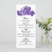 Paarse Waterverf Rozen Menu (Staand voorkant)
