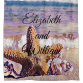 Paarse Waterverf Seizoenspalen schilderen Douchegordijn (Voorkant)