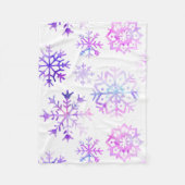 Paarse Waterverf Snowflake-kerstontwerp Fleece Deken (Voorkant)