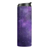 Paarse Waterverf Space Galaxy gepersonaliseerd Thermosbeker (Gedraaid links)
