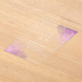 paarse waterverf spat Eerste Heilige Communie Acryl Uitnodigingen (Laagn)