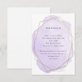 Paarse Waterverf Splash Gold Lijst Detail Kaart (Voorkant / Achterkant)