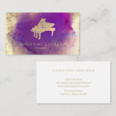 paarse waterverf splash piano logo visitekaartje (Voorkant / Achterkant)