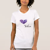 *~* Paarse Waterverf Splatter Splatter Wit T-shirt (Voorkant)